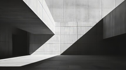 Geometric play of light and shadow on modern concrete architecture. architecture modern. Ultra realistic. Photorealistic