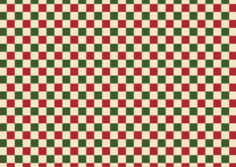 クリスマスカラーのブロックチェックの背景素材