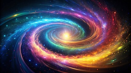 Obraz premium Cosmic Dance of Light and Dust A Stellar Symphony of Swirling Colors and Glimmering Particles