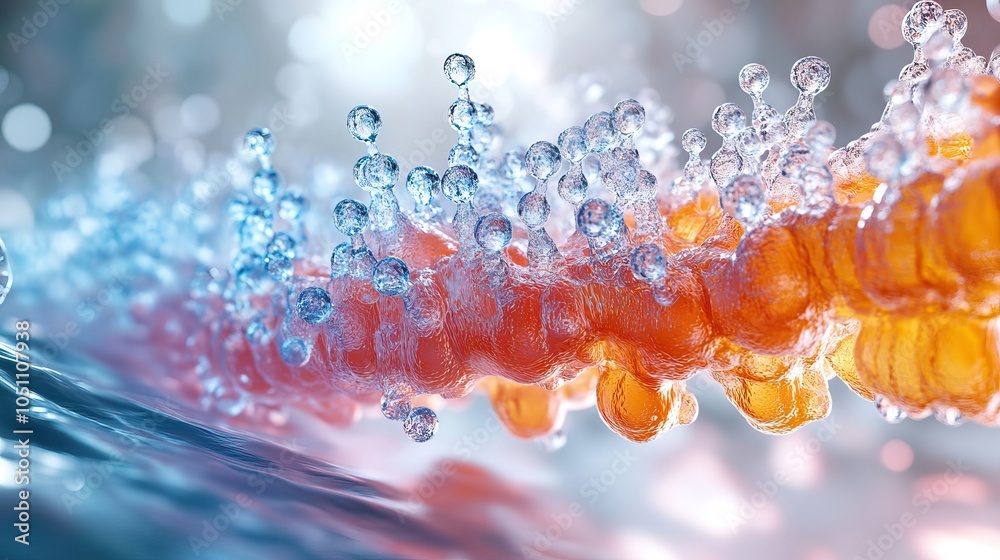 Poster digital features liposome containing dna, emphasizing the encapsulation of genetic material.illustra