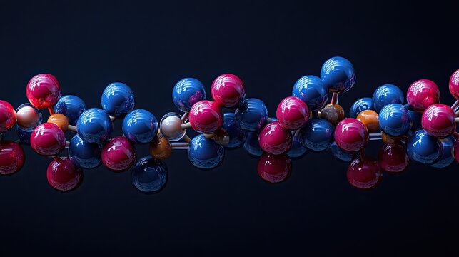 molecular model of adrenaline, showing different atoms in vibrant colors.