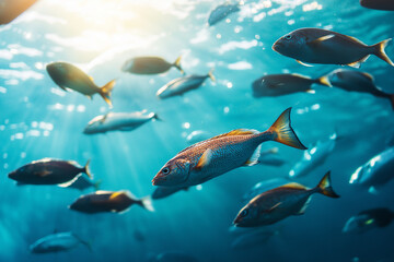 Naklejka premium Sustainable Seafood Festival Flyer: Dive into a world of delicious, eco-friendly aquatic delights