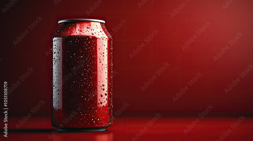 Poster sod can icon in realistic red vector for branding purposes.illustration