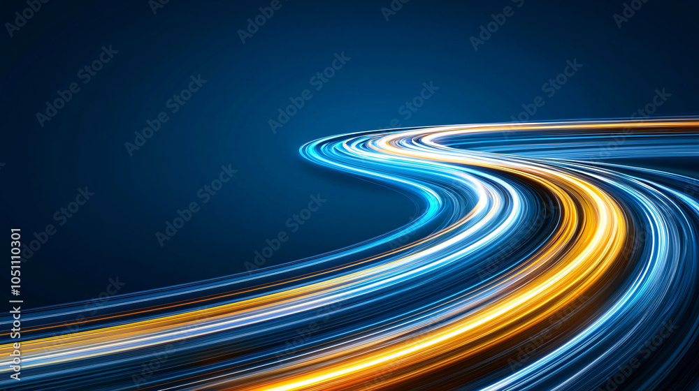 Poster dynamic light streaks create mesmerizing effect in deep space