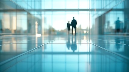 Fototapeta premium Silhouettes in a modern corporate environment a study in professionalism