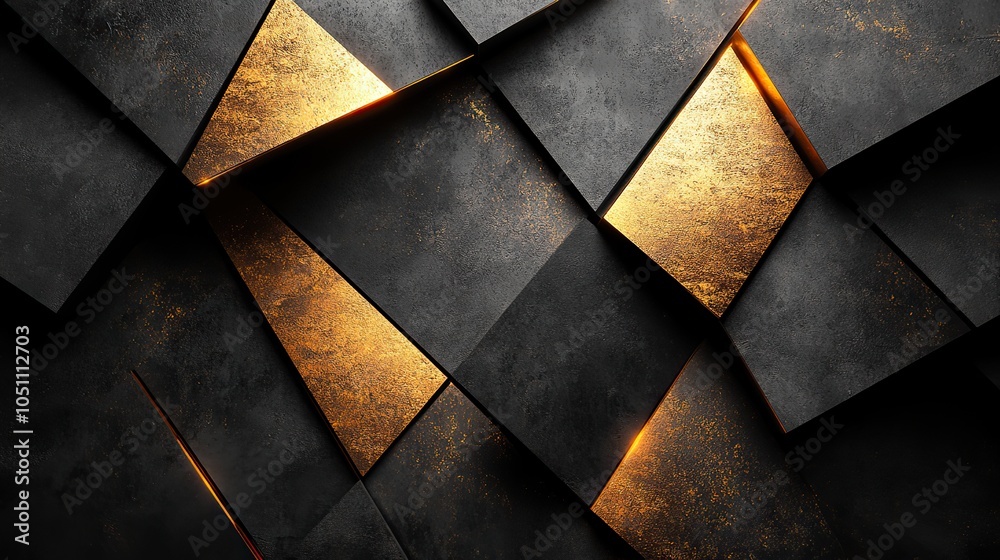 Poster black background with golden lines, creating an elegant and geometric design, perfect for formal and luxury themes.stock photo