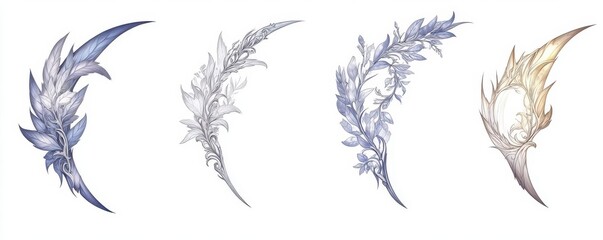 Fototapeta premium Elegant and intricate design of ornamental feathers in various colors, showcasing artistic flair and creativity.
