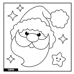 Santa coloring page for kids