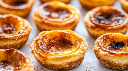 Delicate Pastel de Nata with Cinnamon Dusting