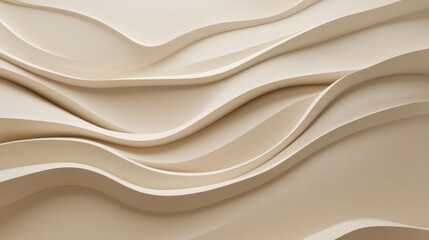 Obraz premium Abstract Beige Wavy Pattern with Smooth Curves and Subtle Texture