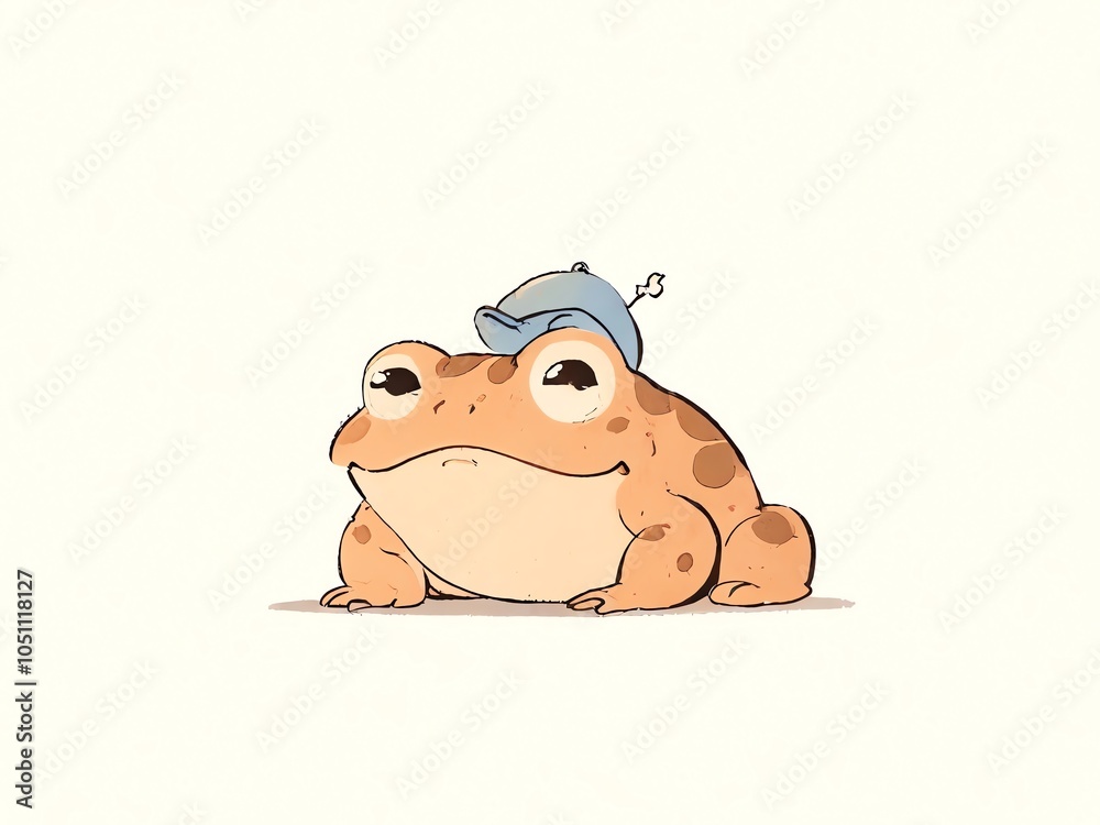 Canvas Prints A Cute Frog Wearing a Hat