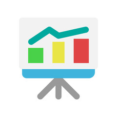 Whiteboard flat icons. office symbols for business, marketing and presentation.