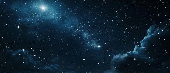 Obraz premium Night Sky with Clouds and Stars