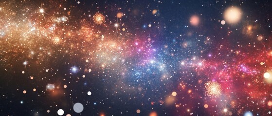 Obraz premium A Cosmic Tapestry of Glowing Stars and Nebulae