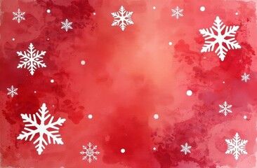 Snowflake pattern on red background, Christmas