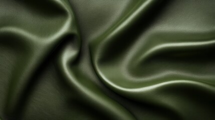 Obraz premium Exquisite green silk fabric, smooth, luxurious, and perfect for fashion, decor, more