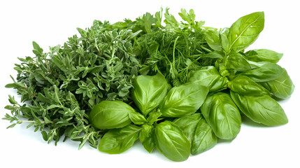 Nauture and Flower Background - A variety of fresh herbs including basil, thyme, and parsley, ideal for culinary use.