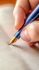 Capturing the Art of Writing A Close-Up of Pen on Paper for Creative Expression
