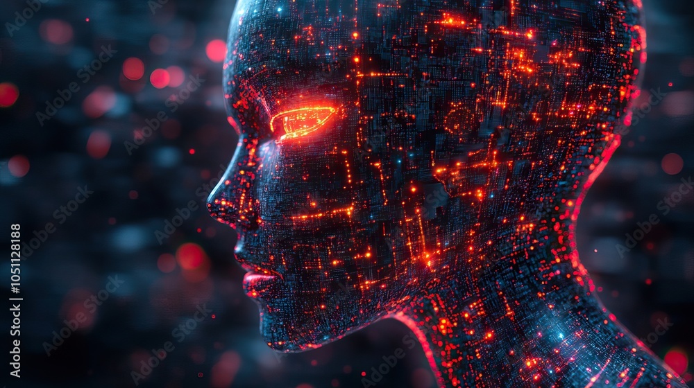Aufkleber conceptual ai and quantum computing in the business and tech world.