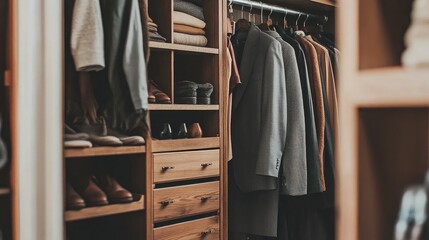 Organized Closet with Coats and Shoes for Style