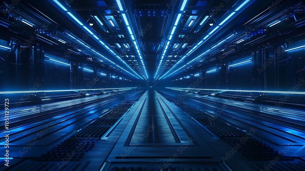 Aufkleber Futuristic Factory with Automated Robotic Systems Assembling High-Tech Components Precisely