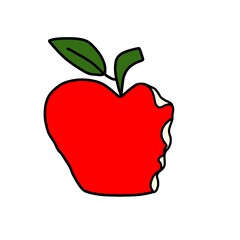red apple with bite