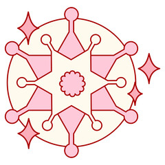 vintage Snowflakes Christmas design vector, Snowflake Christmas design background vector, pink, y2k sparking, Snowflake set on isolated background. Isolated snowflake collection. Frost