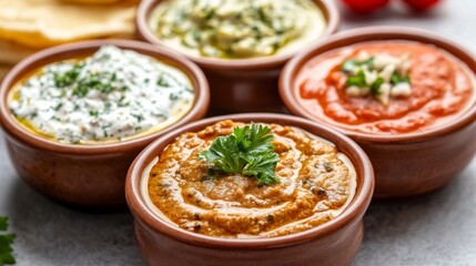 Vibrant Eastern Dips with Creative Plating