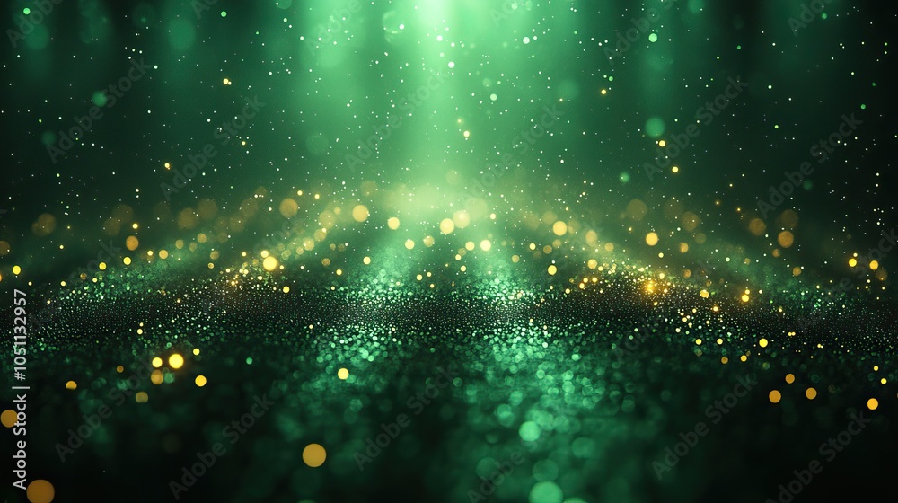 Poster dark and blurry green abstract background with gradient blur effects is ideal for studio lighting de