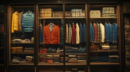 Stylish Wardrobe Display in Modern Closet