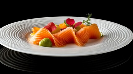 Luxurious Dining Presentation with Delicate Garnishes