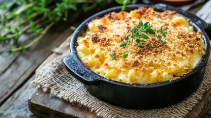 Rustic Mac and Cheese in High Contrast Detail