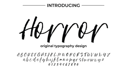 Horror Font Stylish brush painted an uppercase vector letters, alphabet, typeface