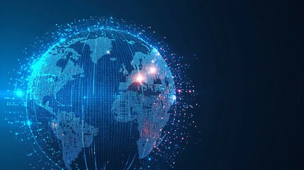 Obraz premium Digital Globe: A Representation of Global Connectivity