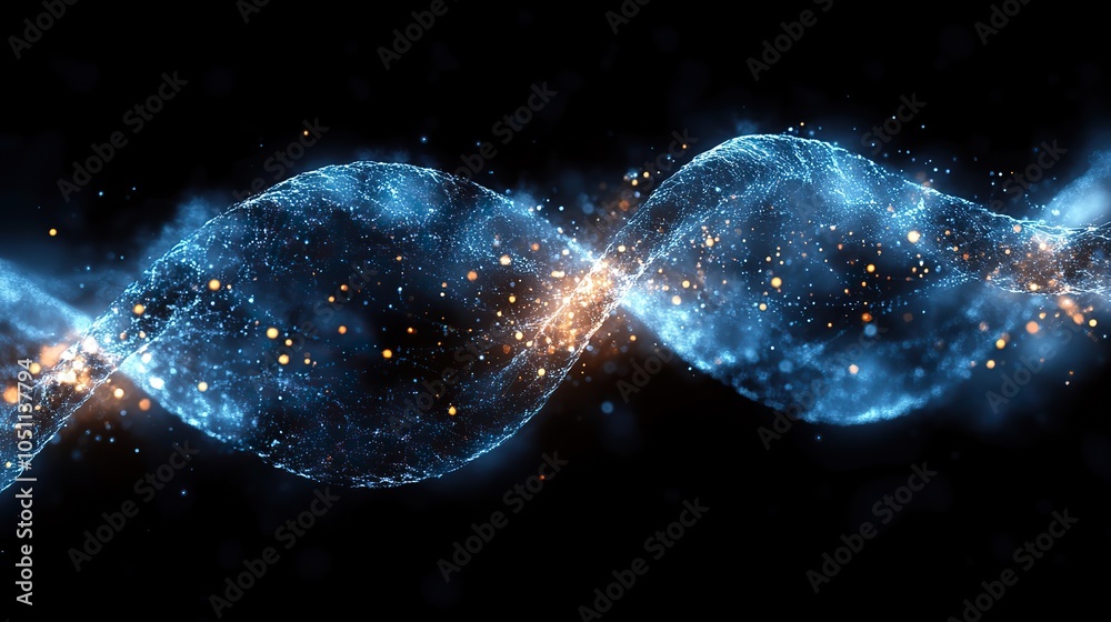 Aufkleber digital representation of dn on dark background, symbolizing scientific innovation.illustration