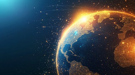 Fototapeta premium Global Network: A Digital Representation of Earth