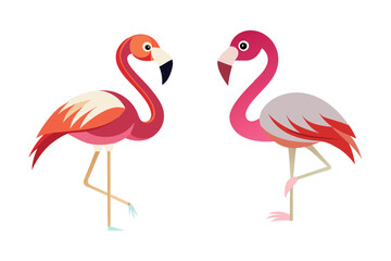 Obraz premium colour flamingo vector illustration