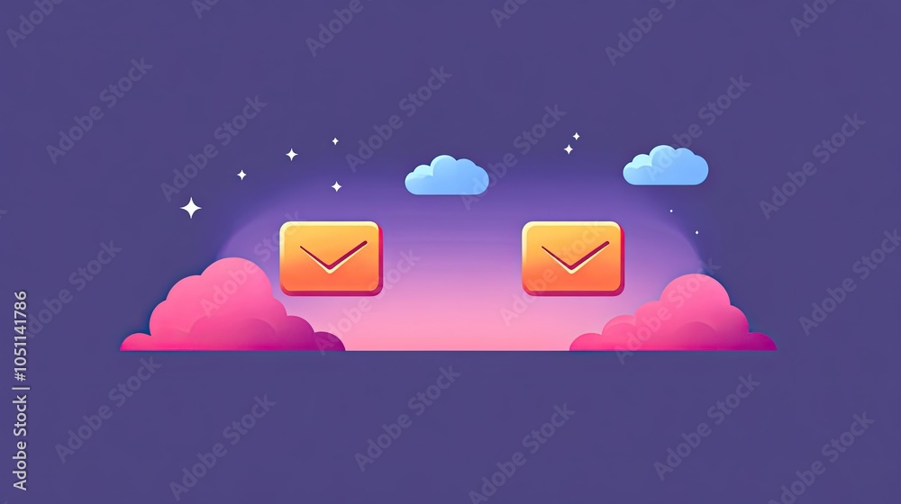 Poster flat design captures the ide of electronic requests or messages with minimalist approach.illustration