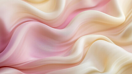 Obraz premium Gentle flowing pastel folds in pink and beige for soft and tranquil interior decor.