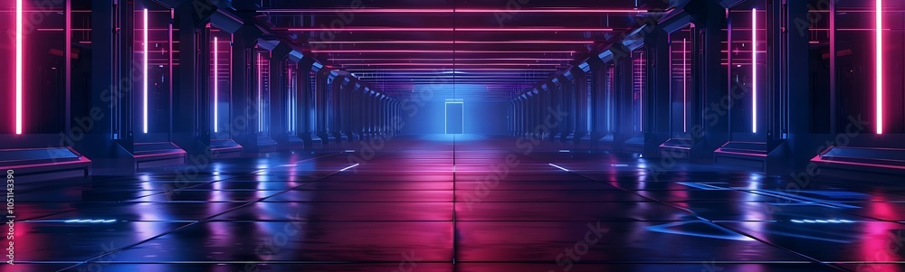 Aufkleber Fully Automated Electronics Manufacturing Factory with Precision Robotics and Neon Lighting