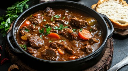 Rustic Goulash with Paprika in Studio Lighting