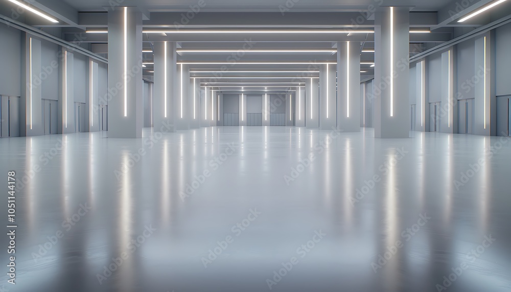 Poster Futuristic Factory with Advanced Robotics Managing Every Stage of Production Efficiently