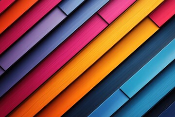 Fototapeta premium Abstract diagonal stripes in vibrant colors.