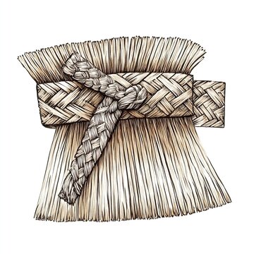 recommend clip art: Woven Straw Belt with a Braided Knot
