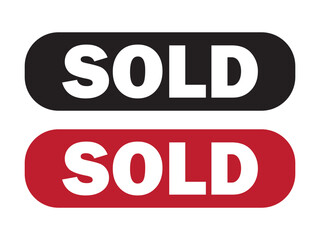 Sold stamp, badge, Sale and stickers icon set vector. Sold stamp on vintage grunge style. vector illustration.