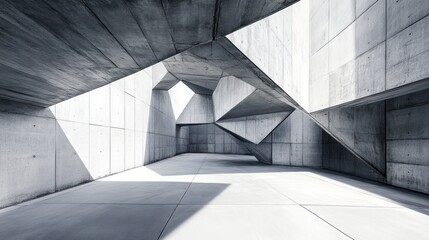 Obraz premium Abstract contemporary open space architectural background, AI generated image