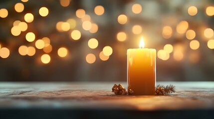 Warm candlelight creating a cozy atmosphere with bokeh lights