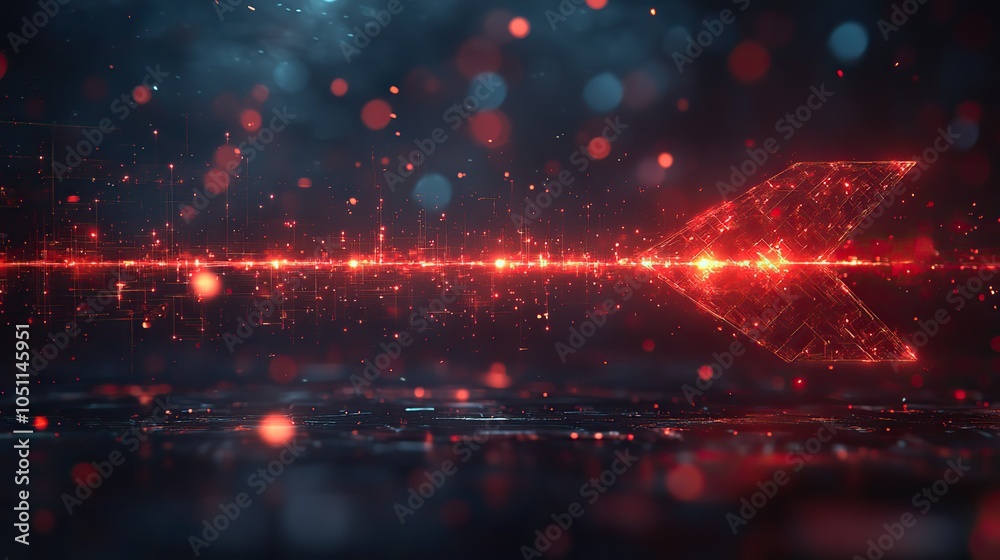 Aufkleber futuristic background with glowing arrow, symbolizing technological progress in the digital world.image