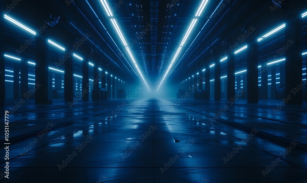 Poster High-Tech Industrial Complex with AI-Driven Machines and Real-Time Digital Analytics