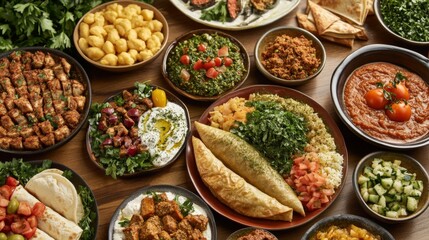 Obraz premium Vibrant Culinary Display with Creative Plating and Decor